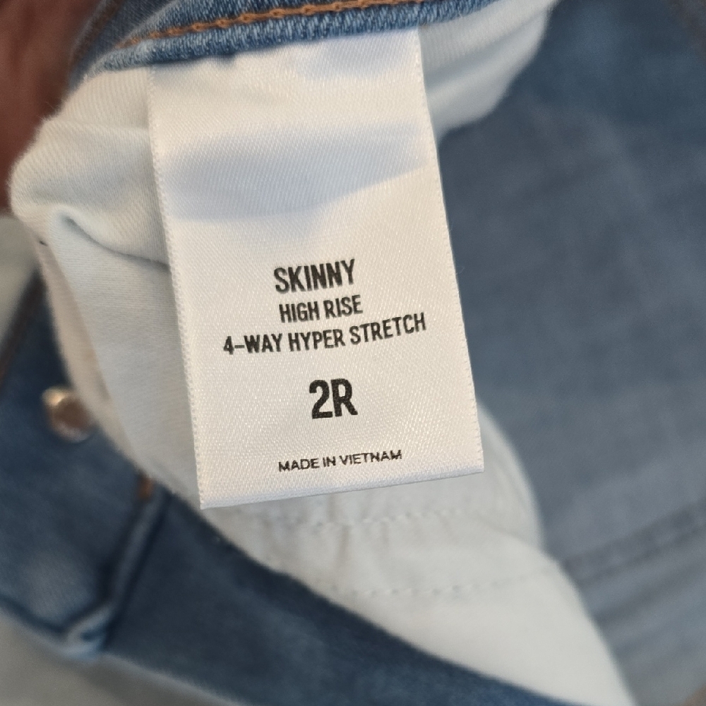 Express Light Blue Ripped Skinny Jeans - Picture 3 of 5